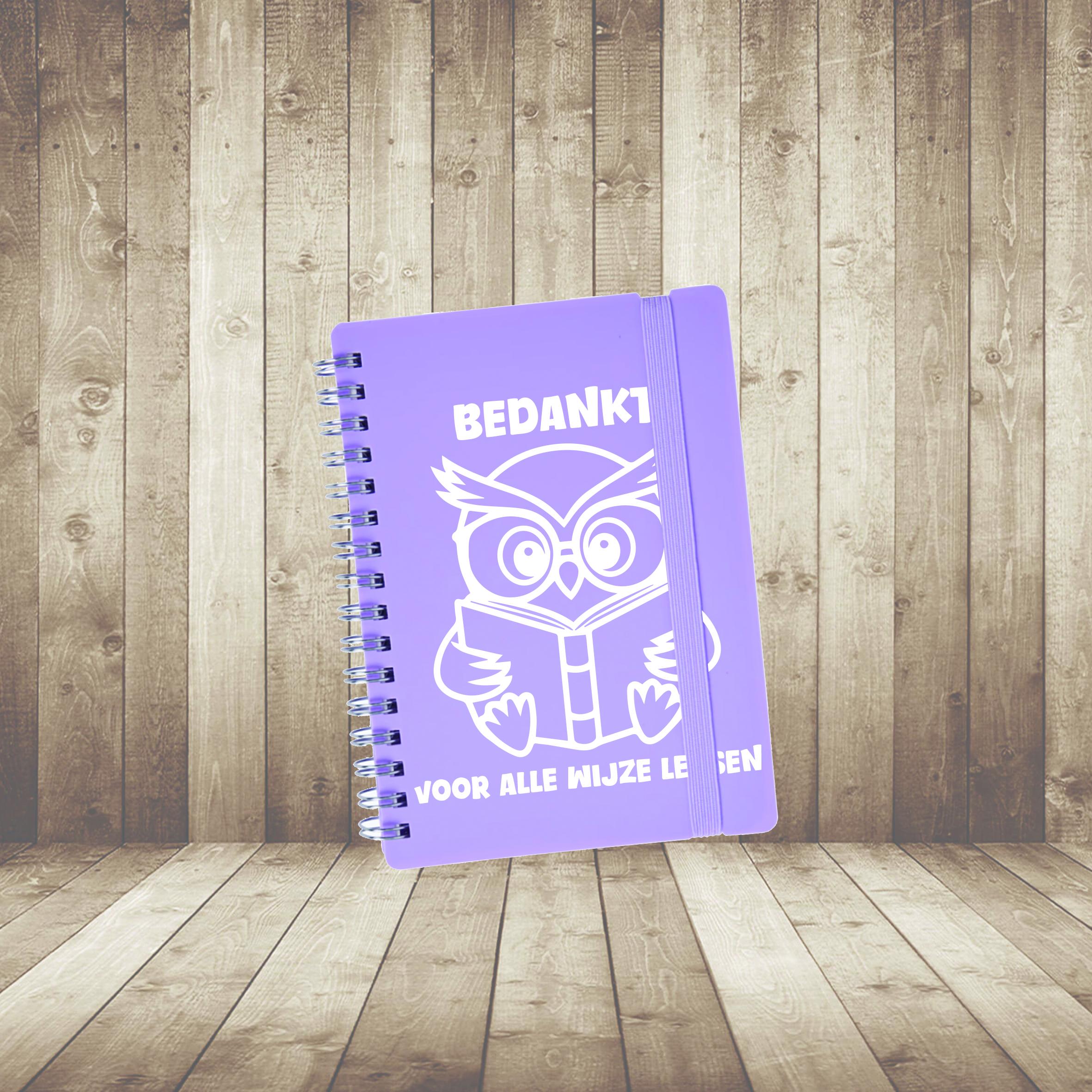 Gepersonaliseerde notitieboekjes met bedankt juf, Bedankt meester, juf kado ,juf bedankje, juf cadeautje, afscheidscadeau, Afscheid school