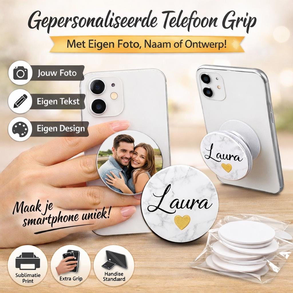 Gepersonaliseerde Grip up Telefoonhouder met Eigen Foto
