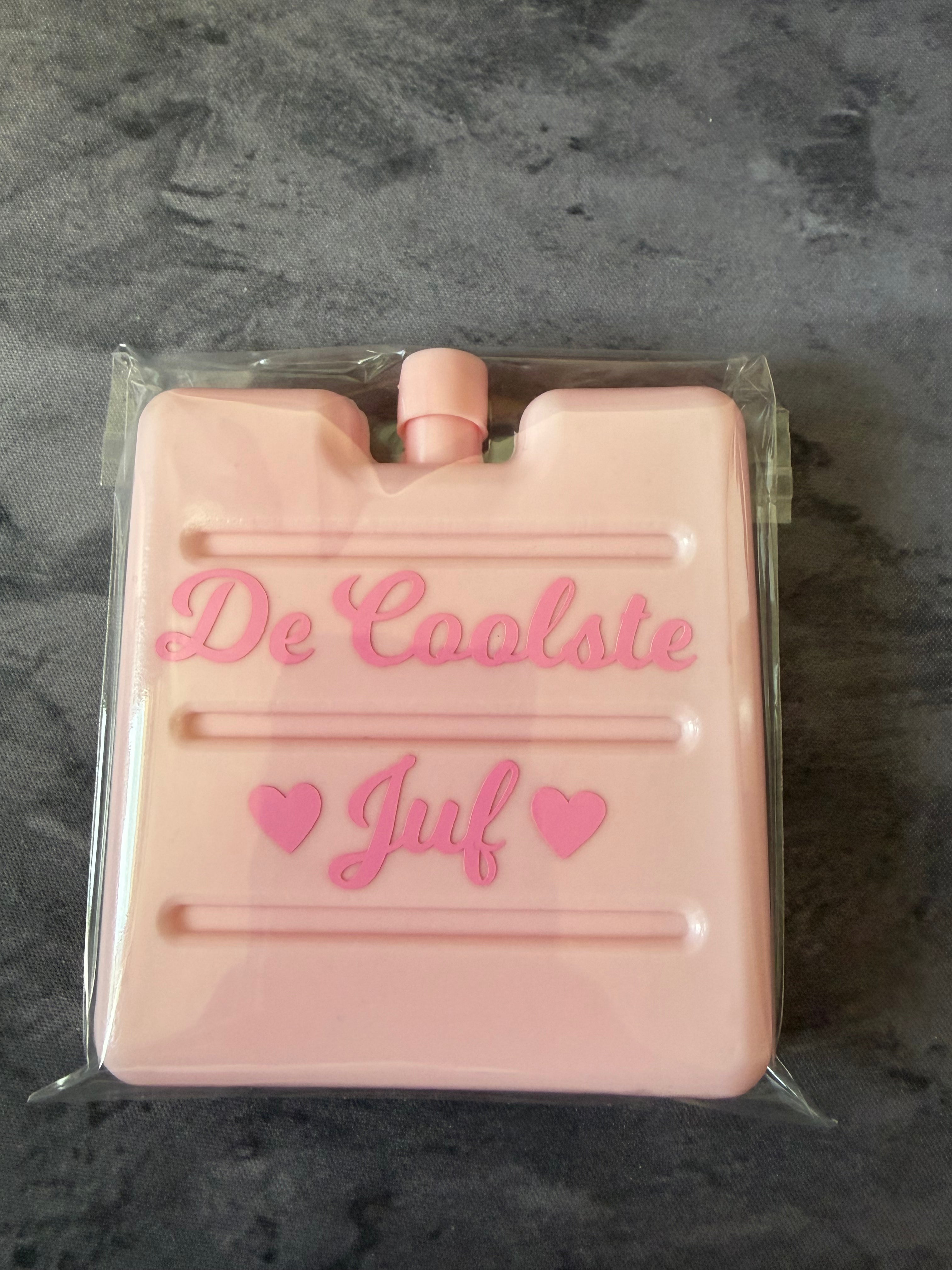 Gepersonaliseerdeq koelelementen, coolste meester ,coolste juf, Custom koelelementen,Persoonlijke koelverpakkingen