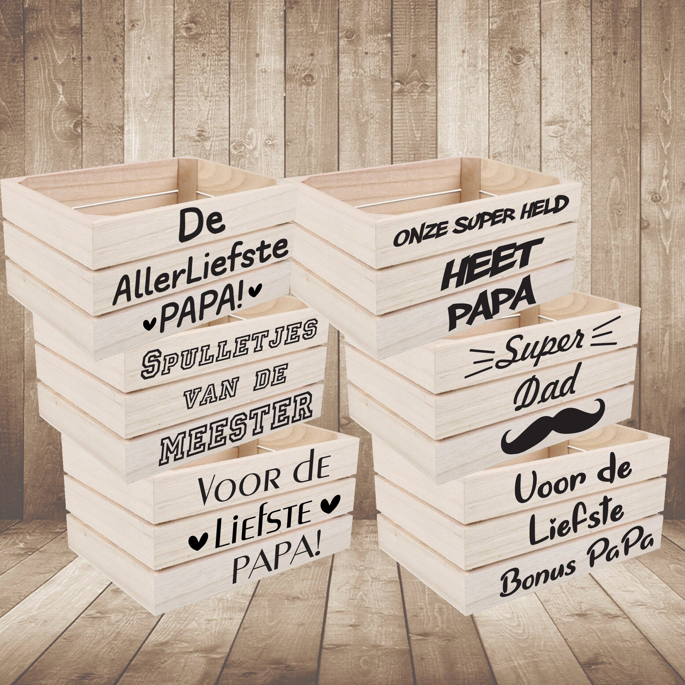 Gepersonaliseerd Houten Kistje – Cadeau voor Papa, Bonus Papa of Meester