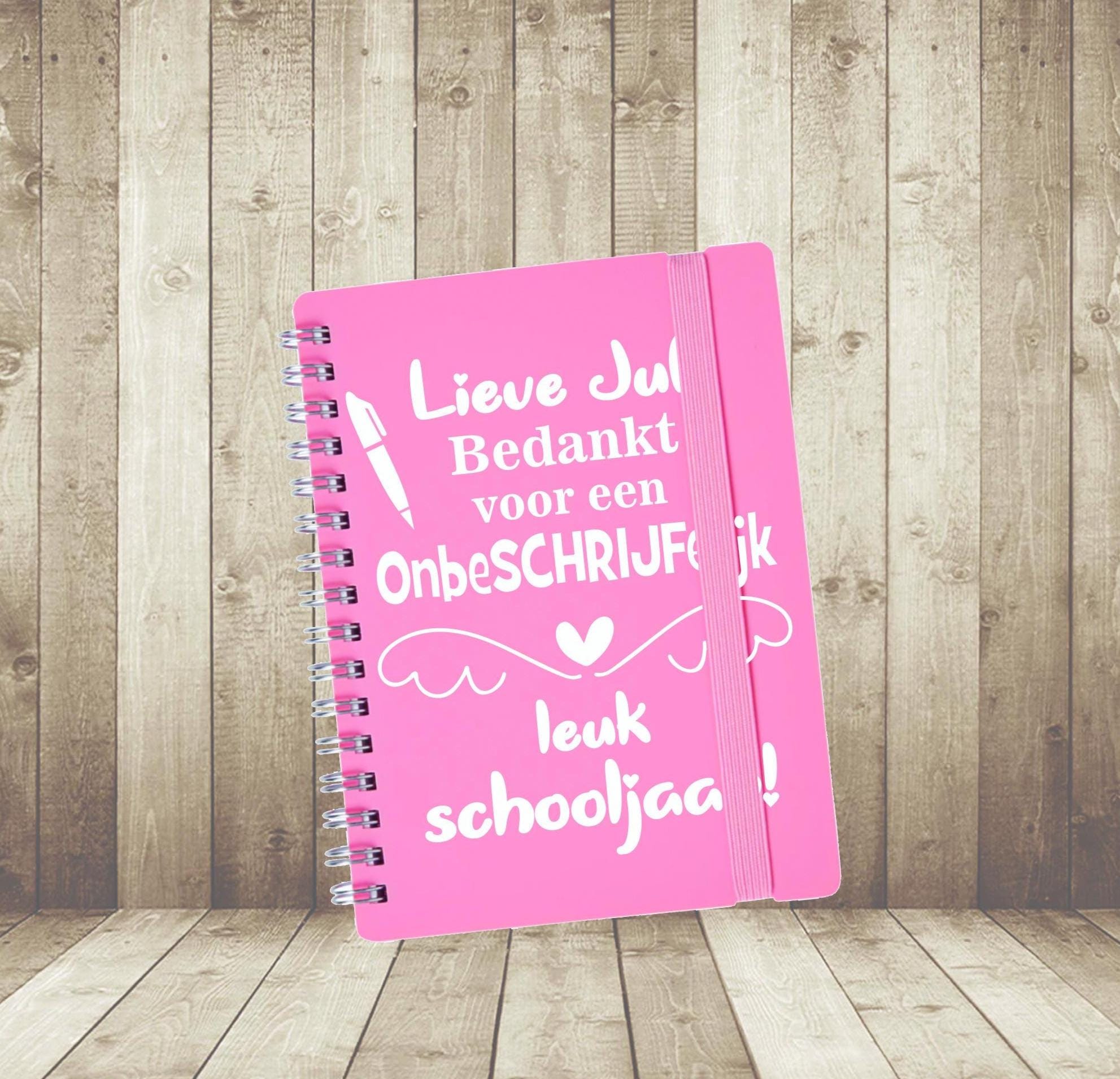 Gepersonaliseerde notitieboekjes met bedankt juf, Bedankt meester, juf kado ,juf bedankje, juf cadeautje, afscheidscadeau, Afscheid school
